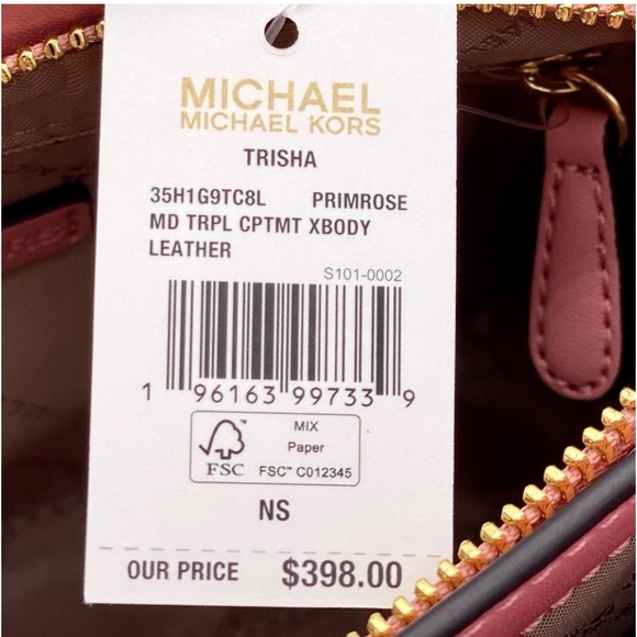 MICHAEL KORS TRISHA
MEDIUM TRIPLE COMPARTMENT
CROSSBODY PRIMROSE - Picture 14 of 14